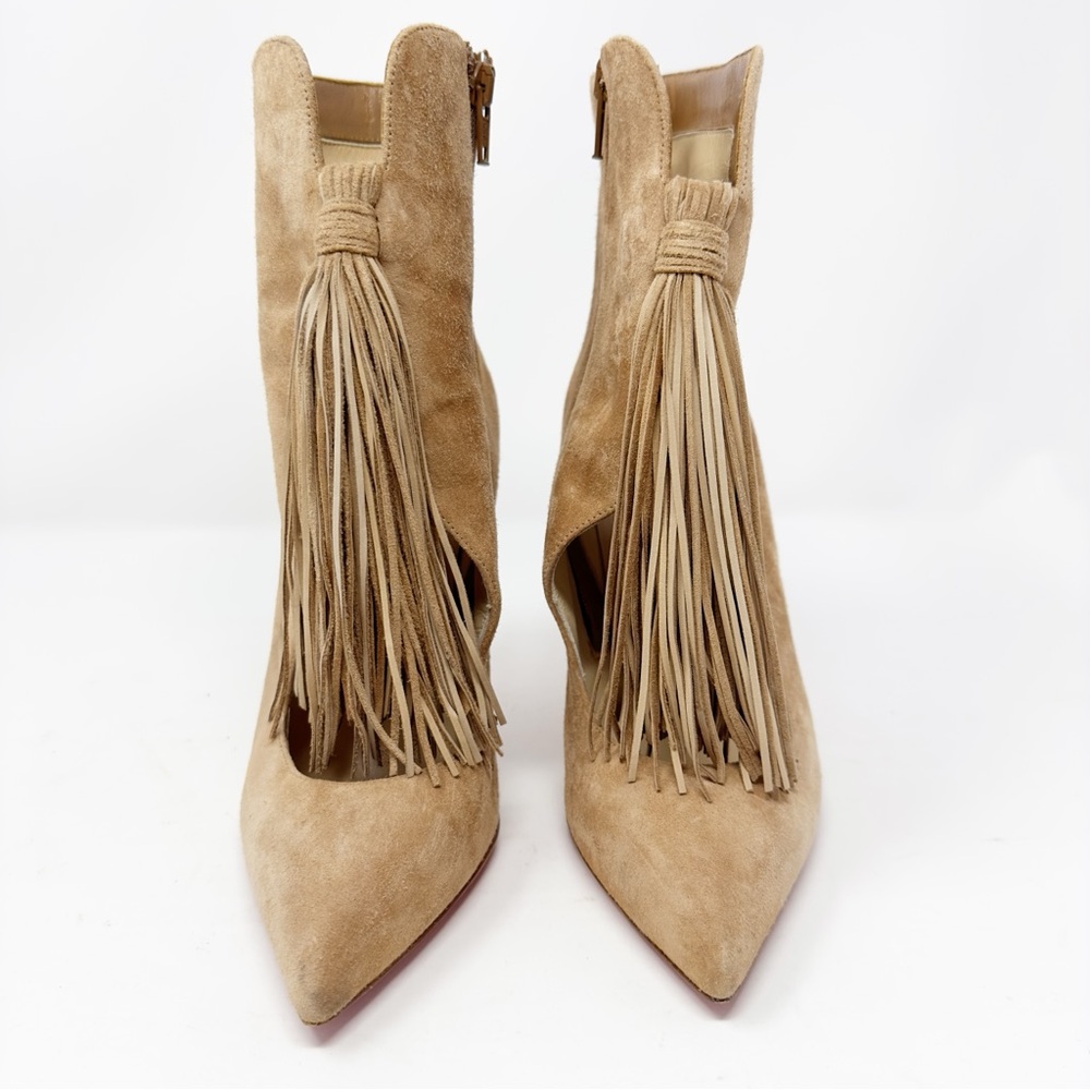 Christian Louboutin Tan Suede Ankle Boots - Picture 3 of 10
